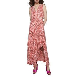 Maje Renila Animal-Print Maxi Dress - Red Sz Maje 4/XL